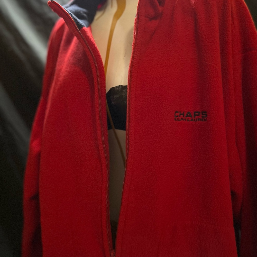 Chaps Ralph Lauren red fleece jacket
